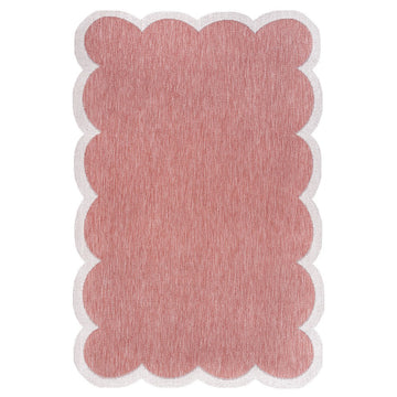 Alice Classic Cottage Two-tone Scalloped Indoor/Outdoor Area Rug